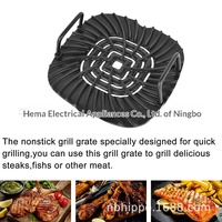 Poêle à griller carrée en aluminium moulé sous pression avec revêtement céramique, portable et sans fumée, pour Ninja Foodi AG300 et AG400