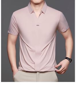 เสื้อโปโลคอวีผู้ชาย Maxfree เสื้อกอล์ฟ คุณภาพสูง ยืดหยุ่นได้ดี ปกเสื้อแบบไร้รอยต่อ เสื้อยืดคอปกทรงเข้ารูป - Product Image 5