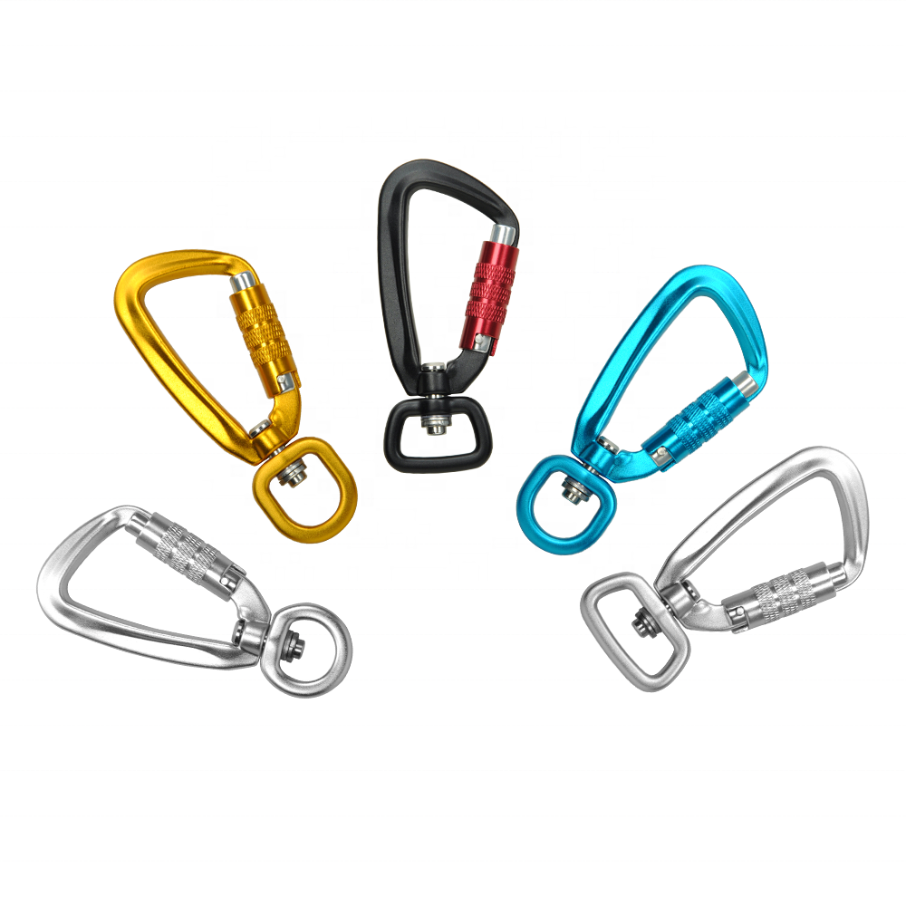Цветной поворотный карабин с логотипом на заказ, автоматическая блокировка, собачий поводок, карабин с зажимом для брелока