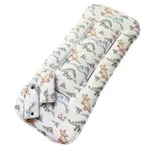 Baby Pram Pad Safety Baby Carriage Liners Cushion Snuggle Cotton Linen Baby Koala Pramliner Pad Seat Memory Foamcushion Stroller