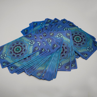 Cartes de tarot en plastique dorées, bleu, enchantress, magicien, jeu de cartes de tarot imperméable, écologique, jeux de cartes familiaux, livret en anglais
