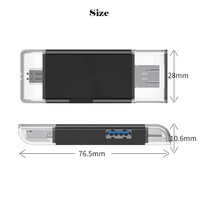 Lector de Tarjetas de Memoria 3 en 1 USB 2.0 Tipo C Micro USB TF Ranura SD Adaptador OTG 6 en 1 para Tableta Unidad Flash