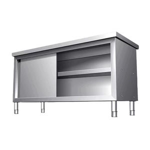 Commerciële roestvrijstalen opbergkast voor fastfood, zwaar uitgevoerde werktafel met schuifdeuren, bar, hotel- en restaurantbenodigdheden - Product Image 1