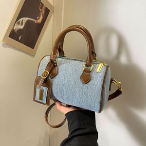 Denim Pillow Handbag Women Vintage 2026 New Fashion Zipper Polyester Casual Versatile Beach Commuting <b>Shoulder</b> Crossbody <b>Bag</b> - Product Image 3