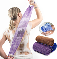 Éponge de bain exfoliante africaine personnalisée avec logo, longue éponge de douche en nylon maillé pour le dos, serviette exfoliante pour la peau