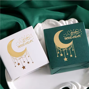 Nuove Mini Buste Regalo per Eid in Nero, Bianco e Verde <span class=keywords><strong>con</strong></span> Elegante Design a <span class=keywords><strong>Mezzaluna</strong></span> Dorata e Decorazione a <span class=keywords><strong>Stella</strong></span> - Product Image 2