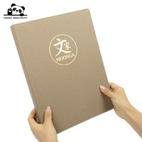 Porte-documents de luxe A4 A5 avec anneaux, couverture en tissu de lin, dossier pour menus de restaurant, classeur à feuilles mobiles en tissu