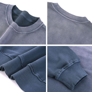 2025สเวตเชิ้ตกีฬาแขนยาวผ้าฝ้าย100% ฟอกหิมะซีดปรับแต่งได้สำหรับฤดูใบไม้ผลิ - Product Image 4