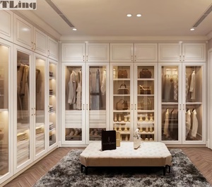 Lemari Pakaian Modern Berbahan Kayu Solid dan MDF dengan Fitur Penyimpanan yang Ampuh, Model Cradle, dan Fitur Lipat untuk Kamar Tidur, Rumah, Ruang Tamu, Hotel - Product Image 4