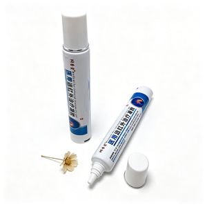 Customized aluminum <strong>plastic</strong> flexible <strong>hose</strong> with silver edge cap for packaging of cosmetics skin care products and lotion - Product Image 3