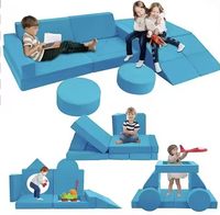 Canapé modulaire moderne pour enfants, grand, en tissu doux, pour jouer au sol, ensemble de jeu pour les enfants de 2 ans et plus, salon