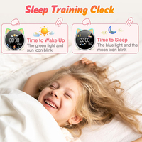 Réveil pour enfants Réveil d'entraînement au sommeil Veilleuse de nuit Réveil à lumière numérique pour enfants et adultes