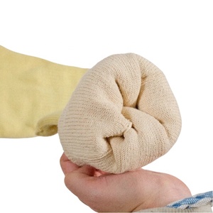 Personalizado 250 ℃    Guantes Resistentes al Calor de Aramida y Algodón Amarillo de Doble Capa, Guantes Largos con Puño, Resistentes a Cortes y Llamas - Product Image 5