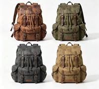 Sac à dos rétro imperméable pour homme, vintage 82105, sac de voyage pour ordinateur portable, toile cirée, 20L, bandoulière arquée, polyester, tout usage