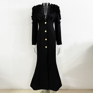 Robe de <span class=keywords><strong>soirée</strong></span> <span class=keywords><strong>longue</strong></span> sirène 2025 style célébrité européenne et américaine, col orné de perles et de diamants, avec broderies lourdes, longueur maxi - Product Image 5