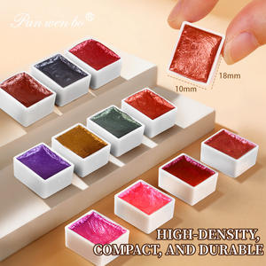 Panwenbo 6/12 Farben <span class=keywords><strong>Metallic</strong></span> Aquarell Farbe Set Glitter Solid Colors Semi-Moist Perl glanz Aquarell für Anfänger Künstler - Product Image 3
