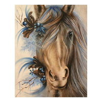 Peinture Diamant Cheval : Mosaïque Complète Carrée, Broderie Diamant Point de Croix, Strass Faits Main S2F1064