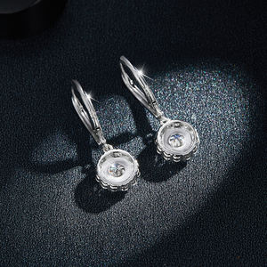 Pendientes Colgantes de Aleación de Estaño con Baño de Rodio y Titanio, con Moissanita Suelta Mixta en Forma de Llave y Corte Esmeralda, Decorativos para Aniversario - Product Image 5