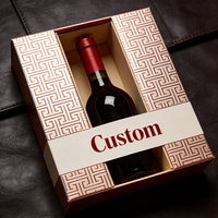 Caja de Regalo de Vino de Lujo Personalizada de Alta Gama con Logotipo Personalizado, Lámina Dorada, Laminación UV Mate, Forro de Esponja, Cierre Magnético Impermeable