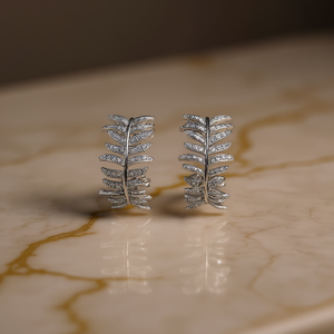 Boucles d'oreilles en or blanc E3427 avec diamants, style luxueux pour femmes, pierres naturelles, bijoux fins - Product Image 2