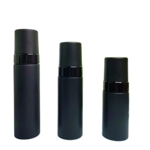 Cosmetic Facial Cleanser Mousse <b>Bottle</b> 100ml 120ml 150ml 200ml Black Silk Screen logo Plastic Soap Dispenser Foam <b>Pump</b> <b>Bottle</b> - Product Image 1