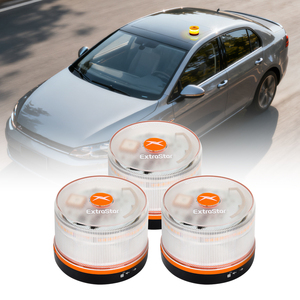 ExtraStar Paquete de 3 Balizas de Emergencia V16 DGT 2026 Aprobadas con Geolocalización GPS, Luz de Advertencia Compacta para Coche de 72mm 58mm con Visibilidad de 360° - Product Image 1