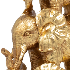 Sculpture d'éléphant empilé avec détail de trompe surélevée pour la décoration intérieure, les ornements de salle de bain, le bureau, la salle de séjour - Product Image 5
