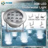 Vente flash : Lumières LED subaquatiques en acier inoxydable blanc pour piscine, fontaine musicale dansante extérieure, DMX512 RGBW DC12V/24V