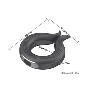 Petandyanna Oplaadbare Siliconen Vibrerende Lock Fine Ring Mannelijke Vertraging Cockring Real <span class=keywords><strong>Touch</strong></span> Gevoel Zwart Masturbatie Seks Speelgoed - Product Image 2