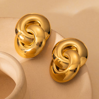 Boucles d'oreilles clous en acier inoxydable 316L plaqué or 18 carats, design élégant et original, résistantes au ternissement, bijoux de mode pour femmes
