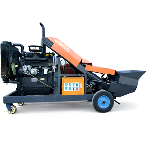 効率的な10-45m/hディーゼル/電気移動式コンクリートポンプ、建物の移動作業用ポータブルパイプライン付き - Product Image 6