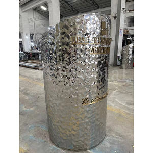 CL709 현대 럭셔리 스테인레스 스틸 맞춤형 리셉션 데스크 골드 미러 바 카운터 스테인레스 스틸 바 카운터 아트 가구 - Product Image 4