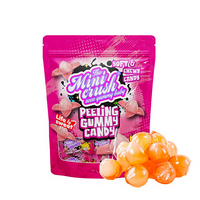 Vente en gros de bonbons gommeux pelables en forme de pêche, bonbons à peler uniques certifiés Halal dans un sac d'emballage