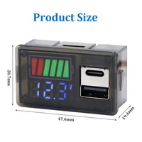 Medidor de Potencia y Voltaje Dual USB Tipo-C DC8-30/100V con Pantalla Dual, Medidor de Nivel de Carga de Batería, Medidor de Potencia USB