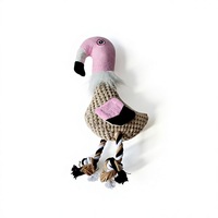 Promotion en stock : Pack de jouets interactifs pour chien, jouets à mâcher couineurs en peluche tricotée, motifs lapin amusant et flamant rose