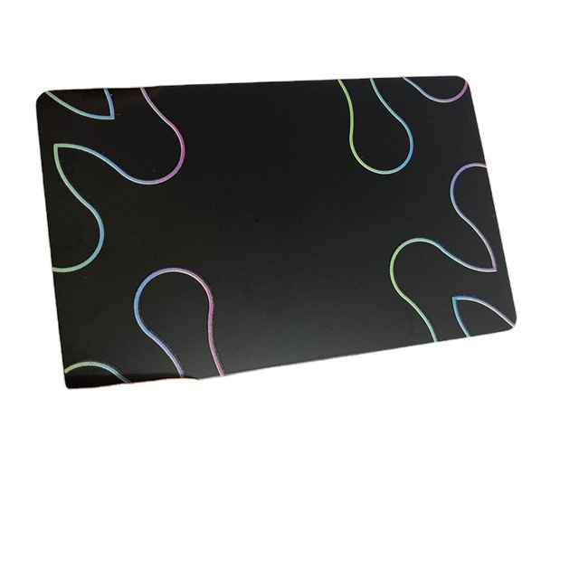 Laser Engraved NFC Metal Business Card Custom Printed Black Matte Social Contact Card