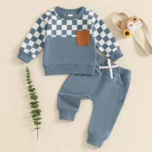 Sudadera de algodón orgánico para bebé, 2 uds., disfraz infantil, conjunto de ropa de invierno informal a la moda para niños, chándal para niñas y niños de 2 a 6 <span class=keywords><strong>años</strong></span> - Product Image 4