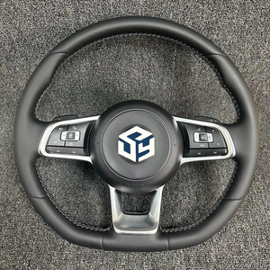 Maßgefertigtes R-Line Leder-Lenkrad für Volkswagen VW Polo Golf R MK7.5 MK6 MK7 MK8 Jetta Passat CC <span class=keywords><strong>B6</strong></span> B7 B8 - Product Image 1