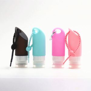 Kit de flacons cosmétiques en silicone rechargeables avec logo personnalisé, flacons de voyage en silicone, porte-clés, ensemble de flacons de voyage - Product Image 1