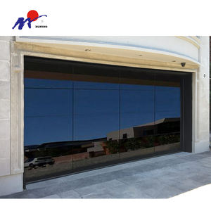 Porte de <span class=keywords><strong>garage</strong></span> <span class=keywords><strong>sectionnelle</strong></span> <span class=keywords><strong>motorisée</strong></span> personnalisée en aluminium avec verre dépoli - Product Image 2