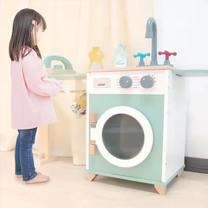 Montessori Wooden <strong>Laundry</strong> Washer Set Pretend Play Sink Simulation Assembled Washing <strong>Machine</strong> Educational Learning <strong>Toys</strong> for Kids - Product Image 6