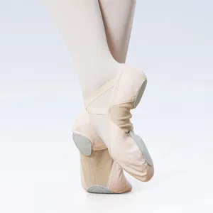 Scarpe da ballo per ragazze da donna ballerine con suola morbida scarpe da ballo in tessuto elasticizzato Splice ballerine