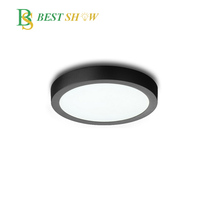Cadre de boîtier noir pour panneau LED rond à montage en surface 6W 12W 18W 24W