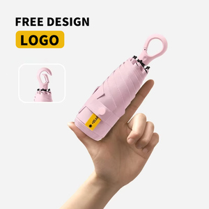 초경량 수동 5단 접이식 천 우산 링 버클 손잡이 자외선 차단 기능 우산 소형 - Product Image 1