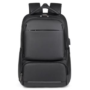 Sac à dos pour ordinateur portable d'affaires pour hommes, imperméable, en PU, avec logo personnalisé, de haute qualité, à dos souple, fin, avec chargeur USB, 15,6 pouces, pour voyage - Product Image 2