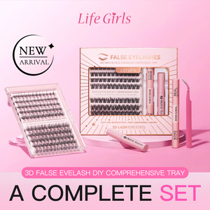 Kit d'extension <span class=keywords><strong>de</strong></span> cils 3D DIY Life Girls, 120 bouquets, courbure C, sans colle, faux cils imperméables et réutilisables - Product Image 1