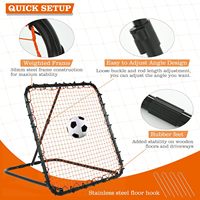 Rebondisseur de football portable en acier allié avec conception pliable rapide, réglage multi-angles, installation facile, 3,9 pi x 3,9 pi pour l'entraînement