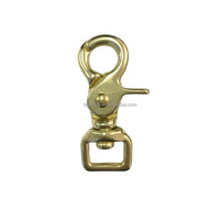 Mousqueton à gâchette pivotante en laiton massif de haute qualité pour chien à fermoir à boucle pour animaux de compagnie