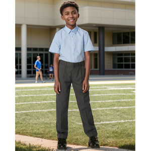 Factory Custom OEM ODM Kids Children <strong>School</strong> Uniform <strong>Navy</strong> <strong>Blue</strong> Front <strong>Trousers</strong> Poly Viscose <strong>School</strong> Uniform Pants <strong>School</strong> <strong>Trousers</strong> - Product Image 5