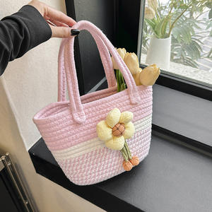 Цветочный Кантри стиль лето новый Этнический стиль Маленькая свежая портативная корзина в западном стиле портативная корзина - Product Image 3